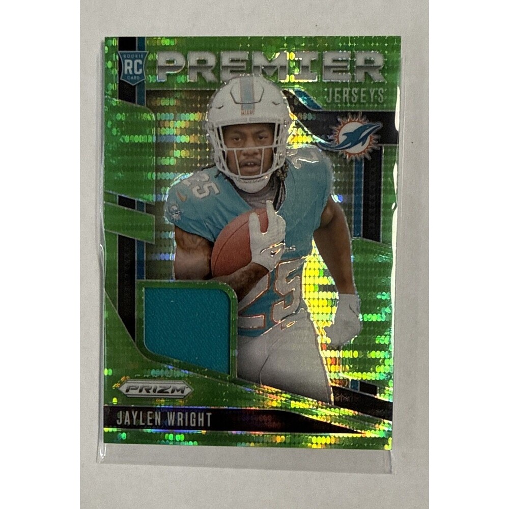 2024 Panini Prizm - Premier Jerseys Jaylen Wright #PJ-JWT Neon Green Pulsar RC